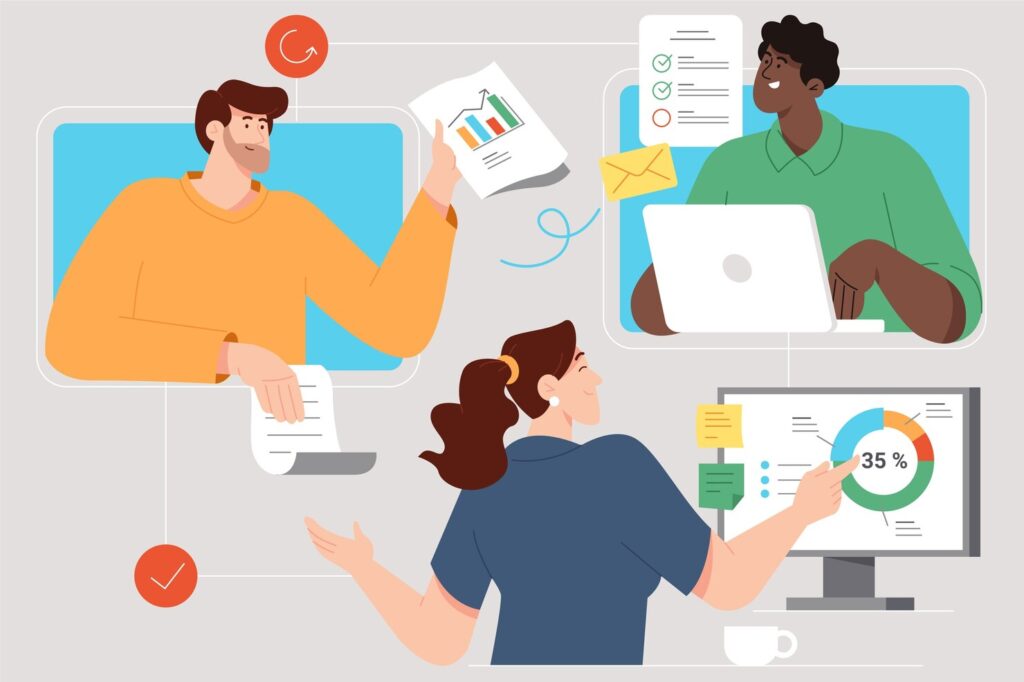 hand drawn gathering data business concept 23 2149181419